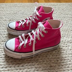 Pink Chuck Taylor Canvas Converse High Top Sneakers